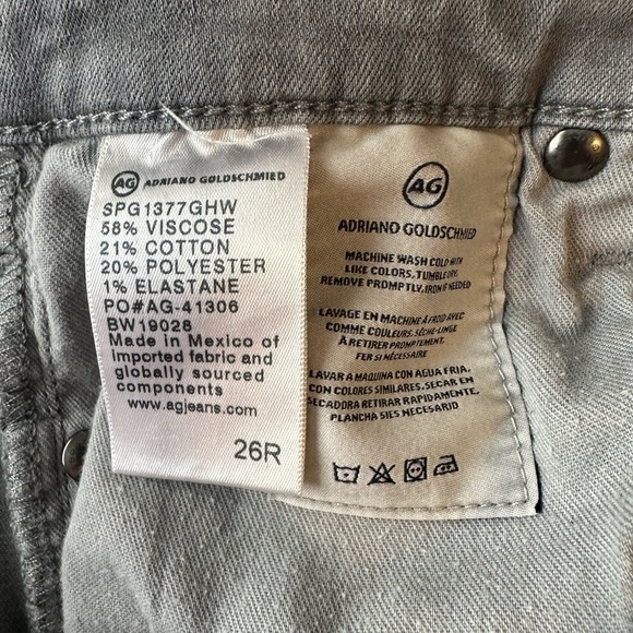 AG Adriano Goldschmied Stevie Slim Straight Ankle Jean gray size 26R - Picture 6 of 12